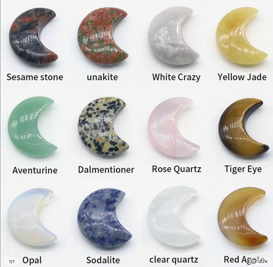 Gemstone Healing Moons of Assorted Colors Collection