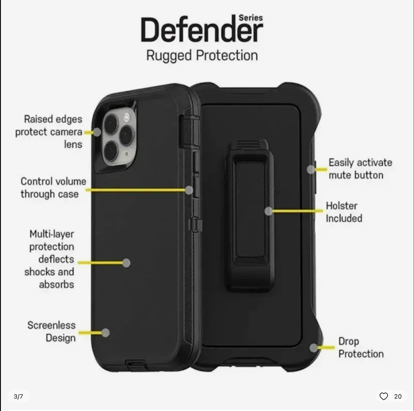 Otterbox Defender Series Protection Case For iPhone 15, 15 Plus, 15 Pro, 15 ProMax