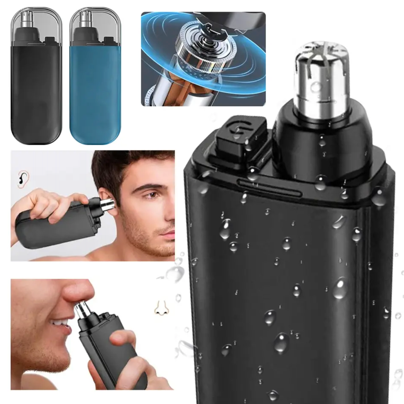 Mens Nose & Ear Hair Trimmer USB Charging